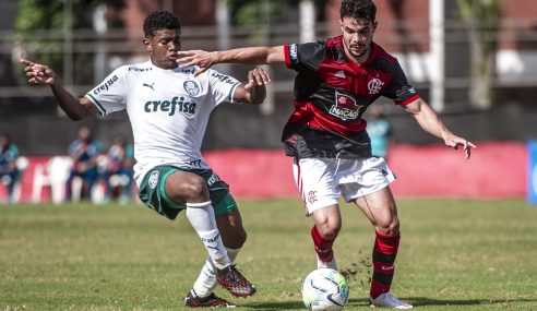 Goleiro pega dois pênaltis e Flamengo bate Palmeiras pelo Brasileirão sub-20