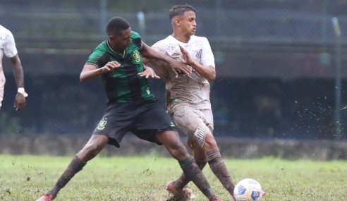 Em gramado barrento, Santos e América-MG empatam pelo Brasileirão Sub-20