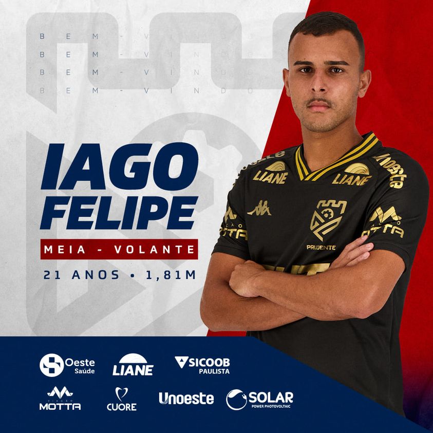 Volante Iago Felipe retorna ao Grêmio Prudente