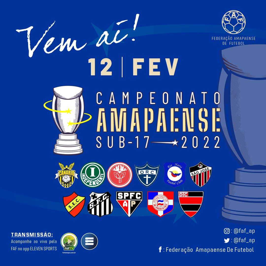 FAF divulga regulamento e tabela do Campeonato Amapaense Sub-17