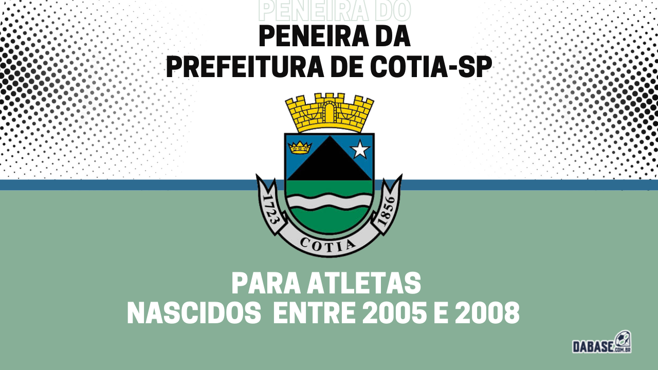 Prefeitura de Cotia-SP realizará peneira para duas categorias