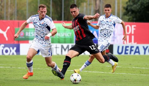Milan pula para a ponta do seu grupo na Uefa Youth League