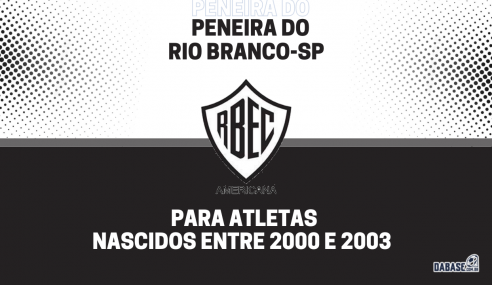 Rio Branco-SP realizará peneira para a categoria sub-23