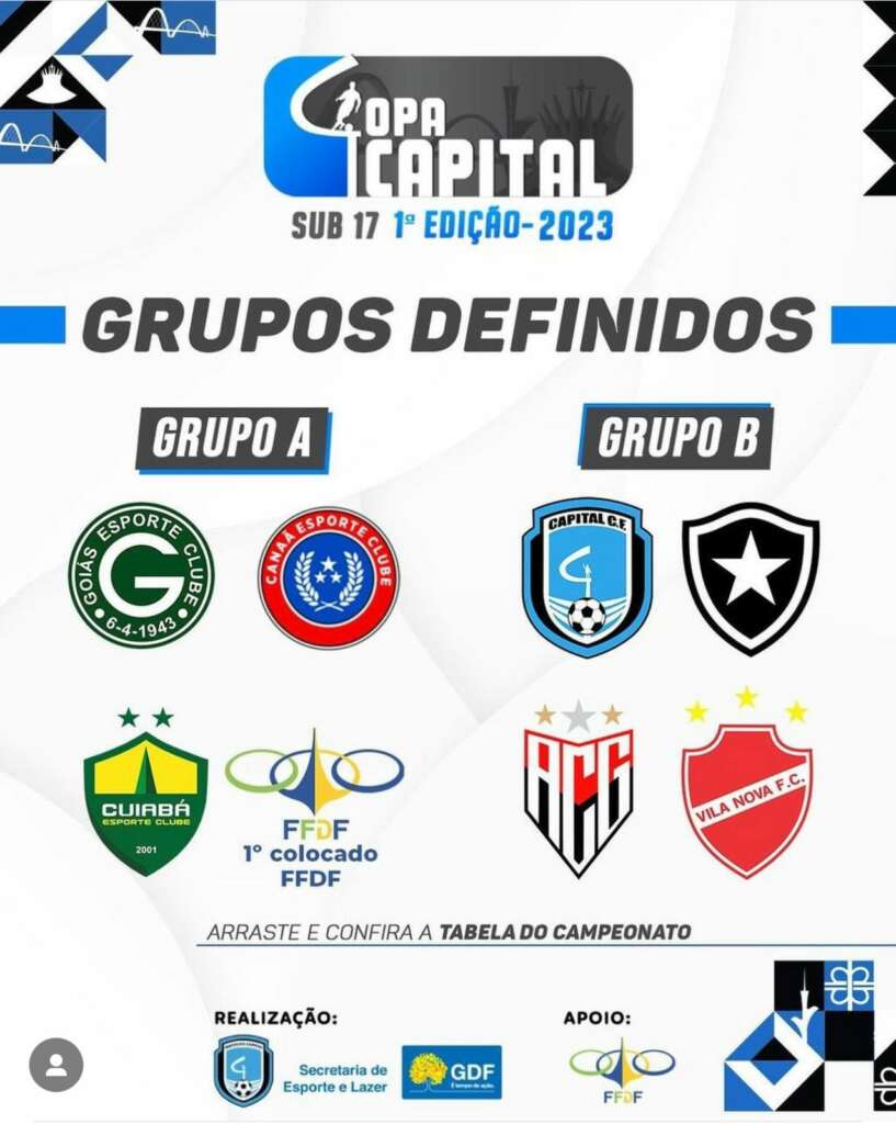 Copa Capital Sub-17 tem grupos definidos